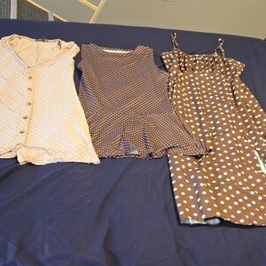 Polka Dot Blouse and Dresses Set